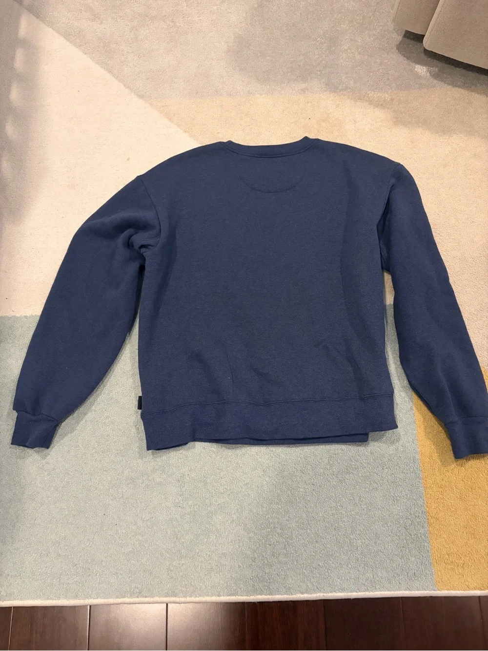 Patagonia women’s crew neck blue sweatshirt pullover stripe size large cozy
